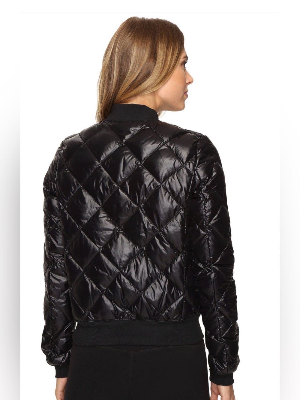 ALO Quilted Black Bomber Jacket - Women SIZE SMALL - Picture 3 of 7
